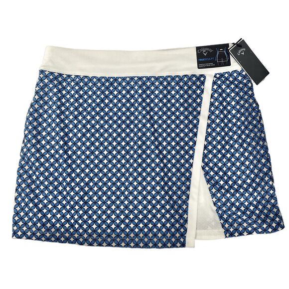 Callaway TrueSculpt Golf Skort Mini Skirt Women L Blue Geometric Pickleball NWT - Picture 1 of 5